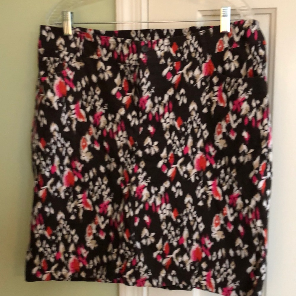 NWT CJ Banks 14 W Brown print skirt